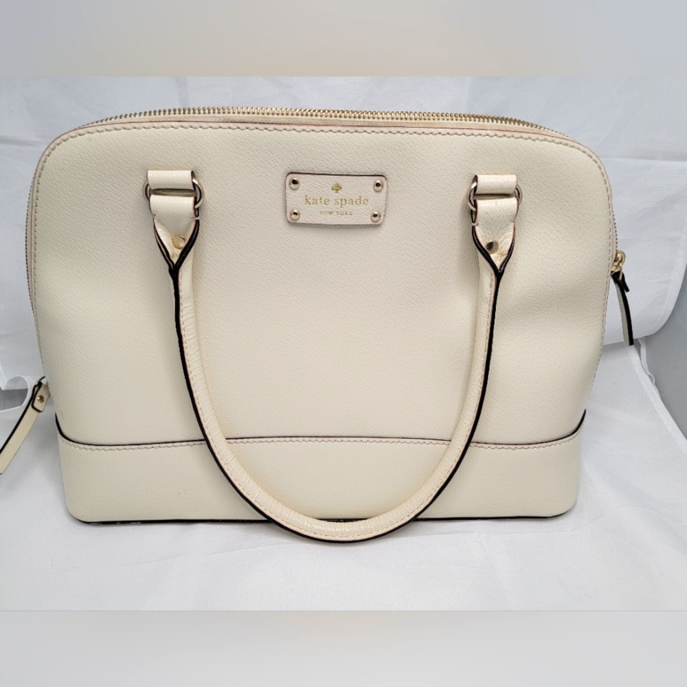 Kate spade  white shoulder bag with polka-dot liner